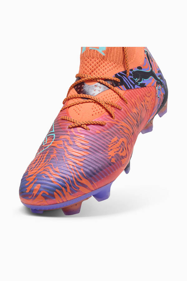 FUTURE 8 ULTIMATE CREATIVITY FG Football Boots Unisex, Orange Poppy-Dark Amethyst-Electric Peppermint-PUMA Black, extralarge