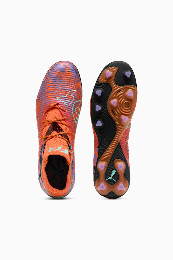 FUTURE 8 ULTIMATE CREATIVITY AG Football Boots Unisex, Orange Poppy-Dark Amethyst-Electric Peppermint-PUMA Black, extralarge