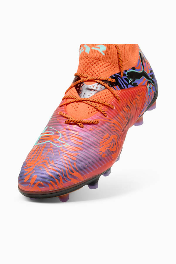 FUTURE 8 ULTIMATE CREATIVITY AG Football Boots Unisex, Orange Poppy-Dark Amethyst-Electric Peppermint-PUMA Black, extralarge