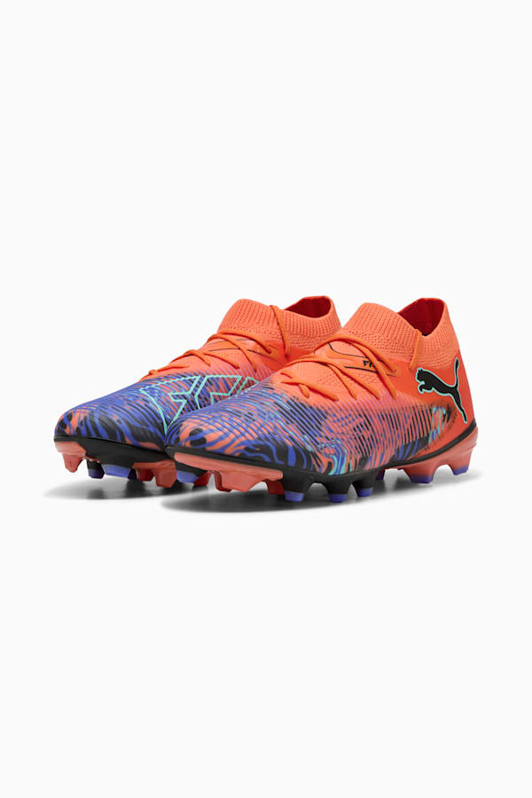 FUTURE 8 MATCH CREATIVITY FG/AG Football Boots Unisex, Orange Poppy-PUMA Black-Dark Amethyst-Electric Peppermint, extralarge-GBR
