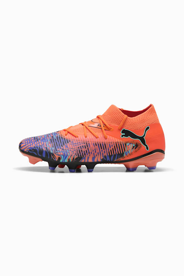 FUTURE 8 MATCH CREATIVITY FG/AG Football Boots Unisex, Orange Poppy-PUMA Black-Dark Amethyst-Electric Peppermint, extralarge-GBR