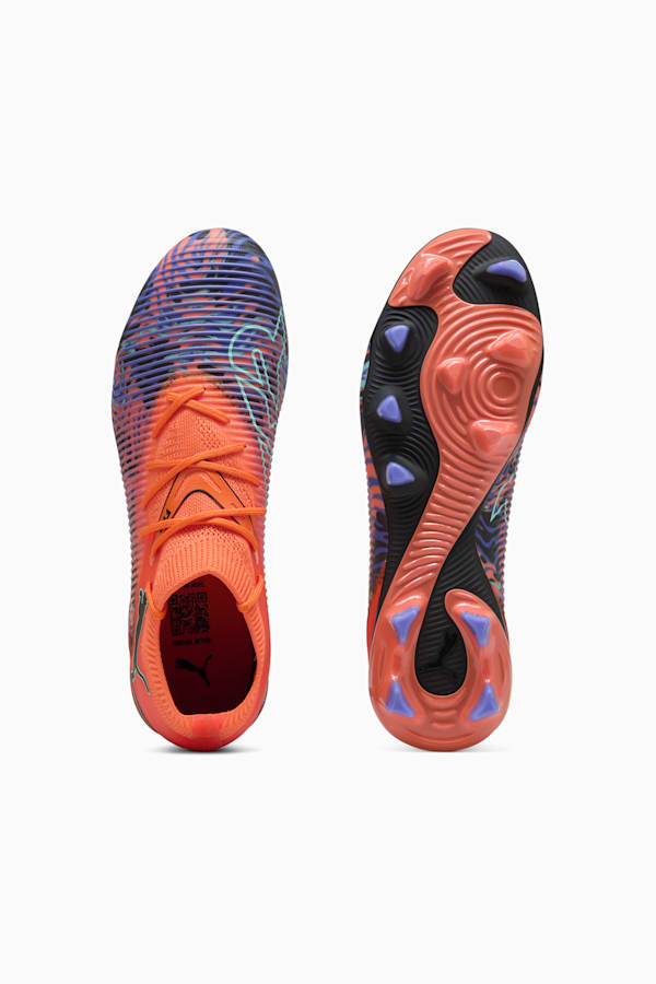FUTURE 8 MATCH CREATIVITY FG/AG Football Boots Unisex, Orange Poppy-PUMA Black-Dark Amethyst-Electric Peppermint, extralarge-GBR