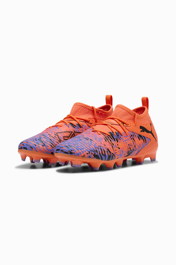 FUTURE 8 MATCH CREATIVITY FG/AG Football Boots Youth, Orange Poppy-PUMA Black-Dark Amethyst, extralarge