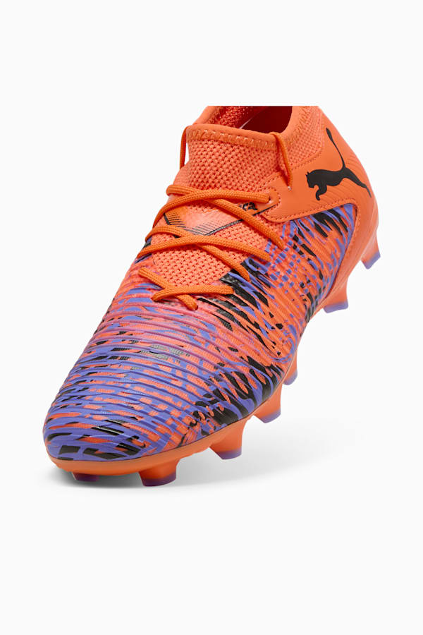FUTURE 8 MATCH CREATIVITY FG/AG Football Boots Youth, Orange Poppy-PUMA Black-Dark Amethyst, extralarge