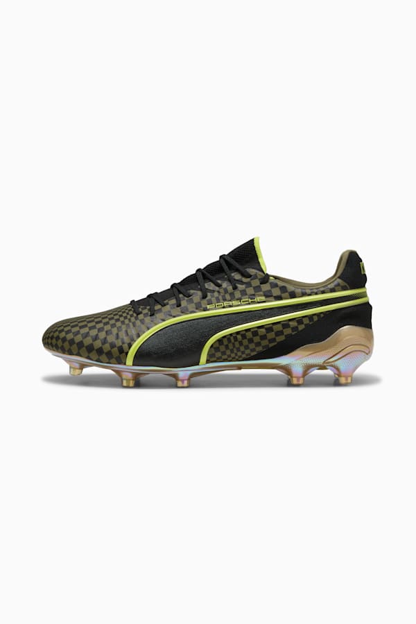 KING ULTIMATE x PORSCHE FG/AG Football Boots Unisex, Olive Drab-PUMA Black-PUMA Gold, extralarge-GBR