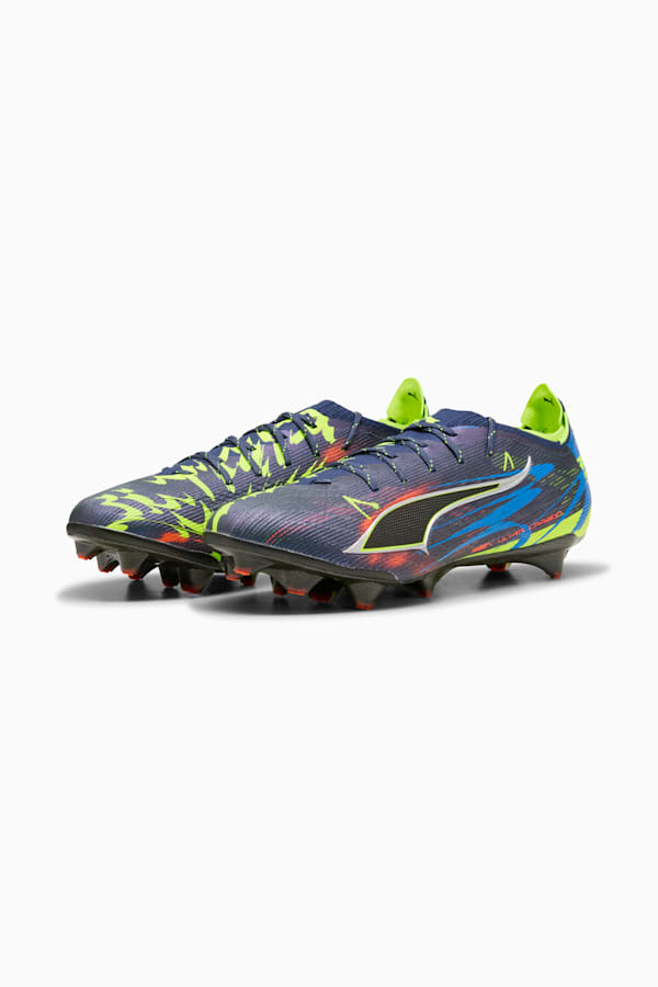 ULTRA 6 CARBON DARE TO FG Football Boots Unisex, Persian Blue-Puma Aged Silver-PUMA Black-Lime Squeeze, extralarge-GBR