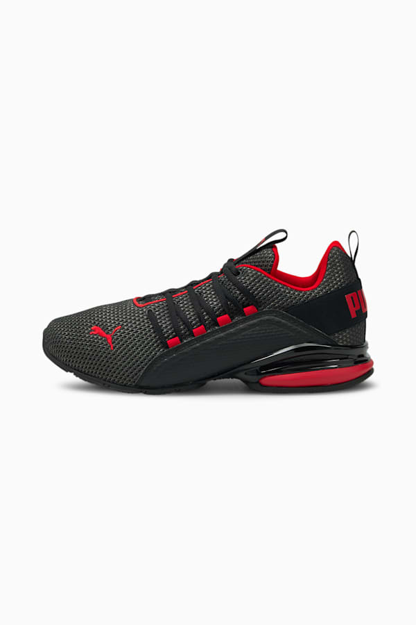 Axelion LS Men's Running Shoes, Puma Black-High Risk Red, extralarge-GBR