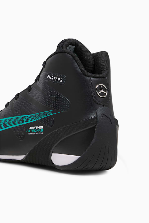 Mercedes-AMG Petronas Motorsport Carbon Cat Mid Driving Shoes, PUMA Black-Spectra Green, extralarge