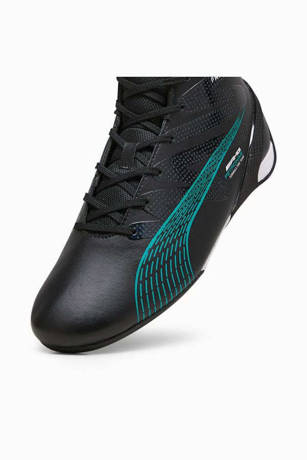 Mercedes-AMG Petronas Motorsport Carbon Cat Mid Driving Shoes, PUMA Black-Spectra Green, extralarge