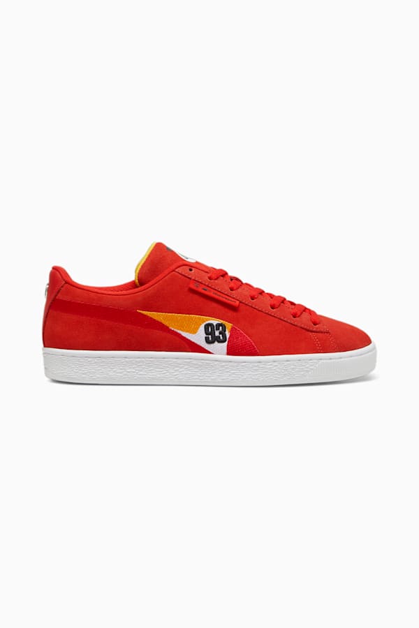 BMW M Motorsport Suede Calder Sneakers, Pop Red-Sport Yellow-Cool Cobalt, extralarge