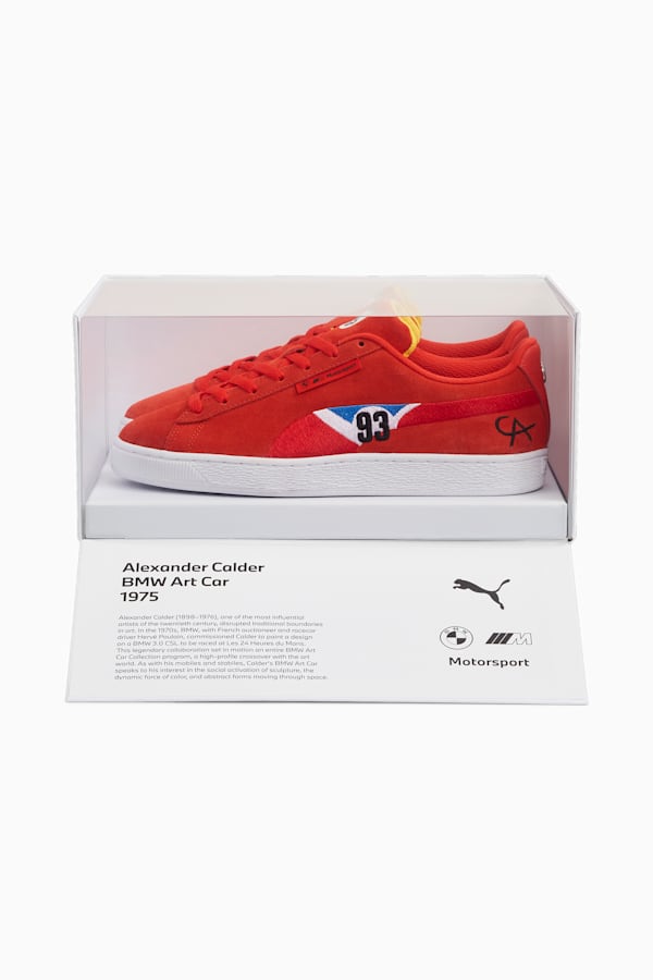 BMW M Motorsport Suede Calder Sneakers, Pop Red-Sport Yellow-Cool Cobalt, extralarge