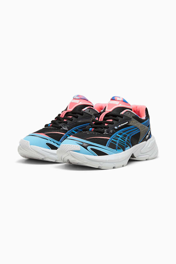 BMW M Motorsport Velophasis Neon Sneakers Unisex, PUMA Black-Luminous Blue-Sunset Glow, extralarge