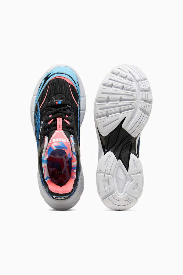 BMW M Motorsport Velophasis Neon Sneakers Unisex, PUMA Black-Luminous Blue-Sunset Glow, extralarge