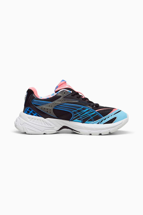 BMW M Motorsport Velophasis Neon Sneakers Unisex, PUMA Black-Luminous Blue-Sunset Glow, extralarge