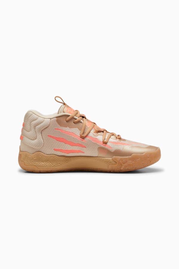 MB.03 CNY Basketball Shoes, PUMA Gold-Fluro Peach Pes, extralarge