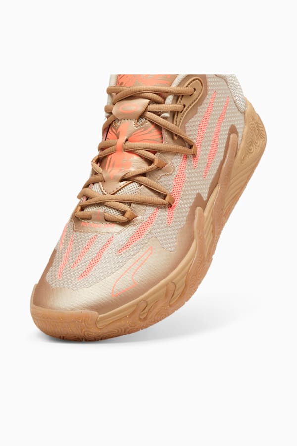 MB.03 CNY Basketball Shoes, PUMA Gold-Fluro Peach Pes, extralarge