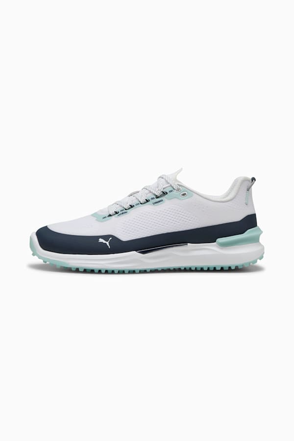 IGNITE Elevate X Golf Shoes Men, PUMA White-Deep Navy-Modern Mint, extralarge