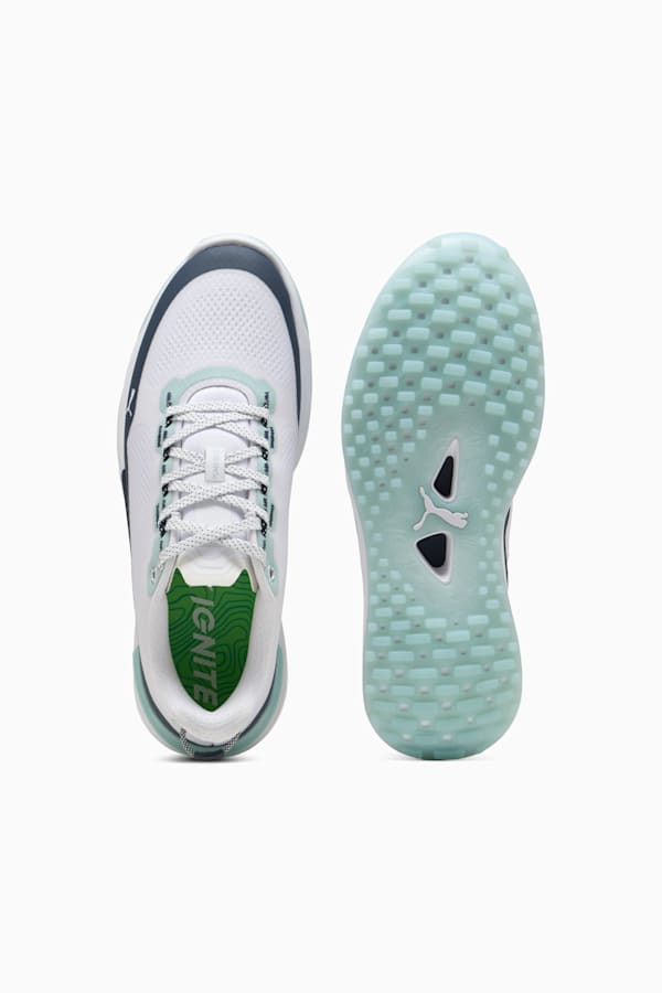 IGNITE Elevate X Golf Shoes Men, PUMA White-Deep Navy-Modern Mint, extralarge