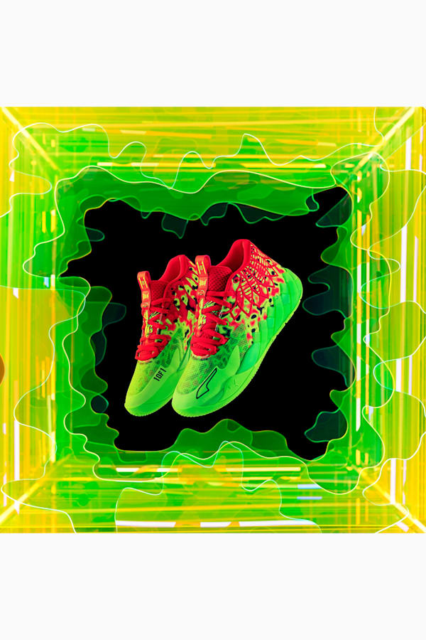 MB.01 Thermal Basketball Shoes, Fluro Green Pes-PUMA Red, extralarge