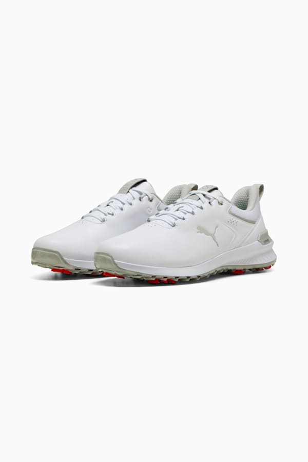 IGNITE Innovate Leather Golf Shoes Men, PUMA White-Ash Gray, extralarge
