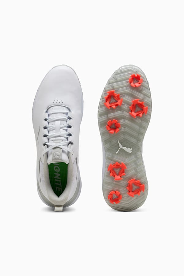 IGNITE Innovate Leather Golf Shoes Men, PUMA White-Ash Gray, extralarge