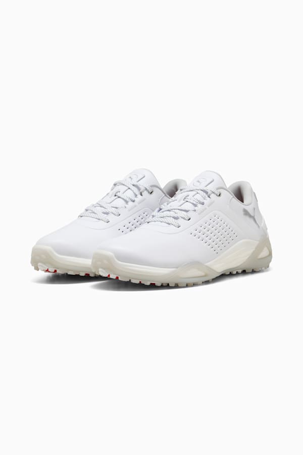 Shadowcat NITRO™ Leather Golf Shoes Men, PUMA White-Ash Gray, extralarge
