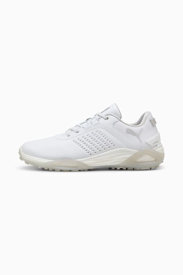 Shadowcat NITRO™ Leather Golf Shoes Men, PUMA White-Ash Gray, extralarge