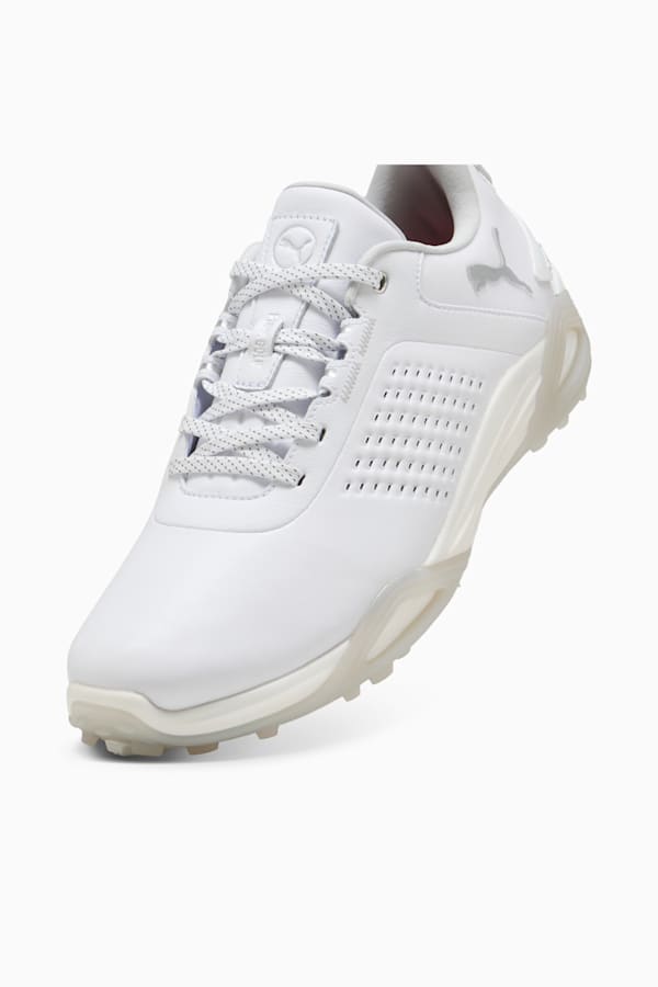 Shadowcat NITRO™ Leather Golf Shoes Men, PUMA White-Ash Gray, extralarge