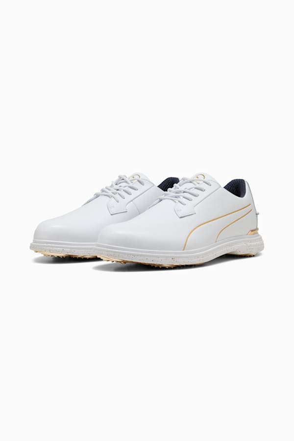 PUMA Royale Players Golf Shoes Men, PUMA White-Deep Navy-Old Gold, extralarge