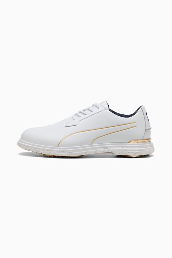 PUMA Royale Players Golf Shoes Men, PUMA White-Deep Navy-Old Gold, extralarge