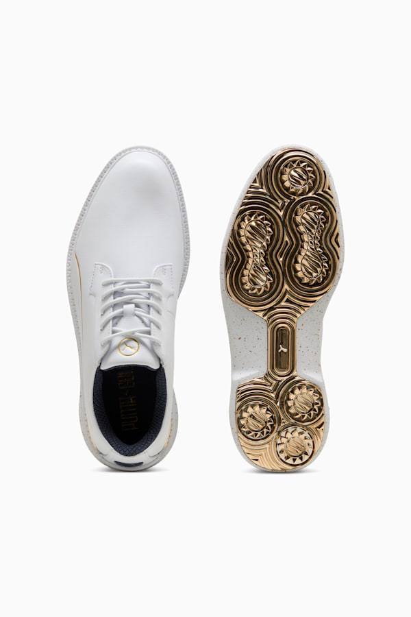 PUMA Royale Players Golf Shoes Men, PUMA White-Deep Navy-Old Gold, extralarge