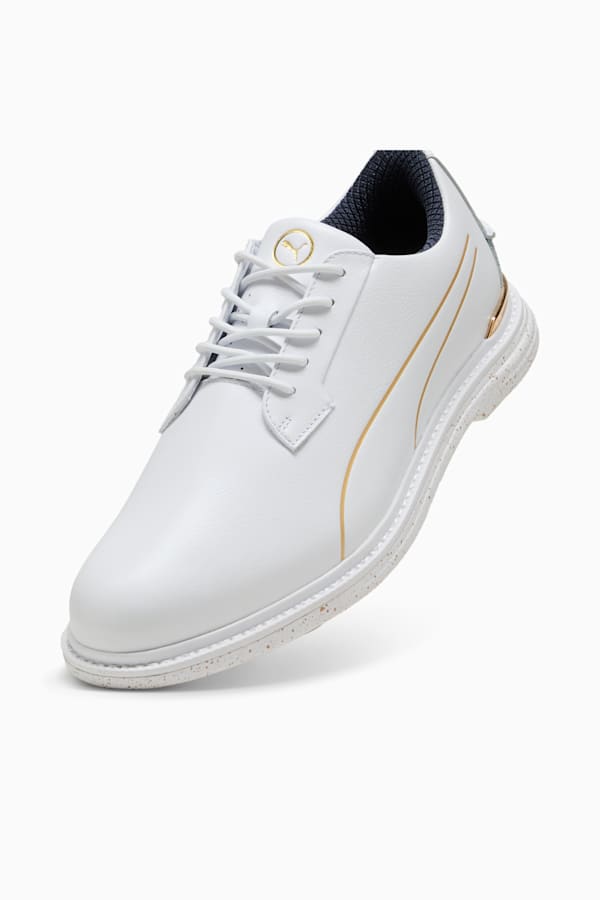 PUMA Royale Players Golf Shoes Men, PUMA White-Deep Navy-Old Gold, extralarge