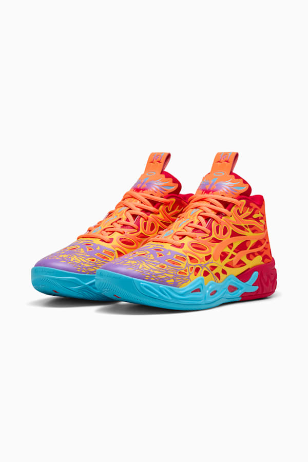 MB.04 Phoenix Basketball Shoes Unisex, PUMA Red-Orange Glow-Fluro Orange Pes-Purple Glimmer, extralarge