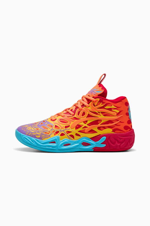 MB.04 Phoenix Basketball Shoes Unisex, PUMA Red-Orange Glow-Fluro Orange Pes-Purple Glimmer, extralarge