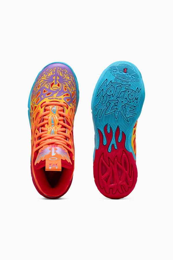 MB.04 Phoenix Basketball Shoes Unisex, PUMA Red-Orange Glow-Fluro Orange Pes-Purple Glimmer, extralarge