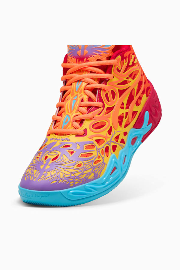 MB.04 Phoenix Basketball Shoes Unisex, PUMA Red-Orange Glow-Fluro Orange Pes-Purple Glimmer, extralarge