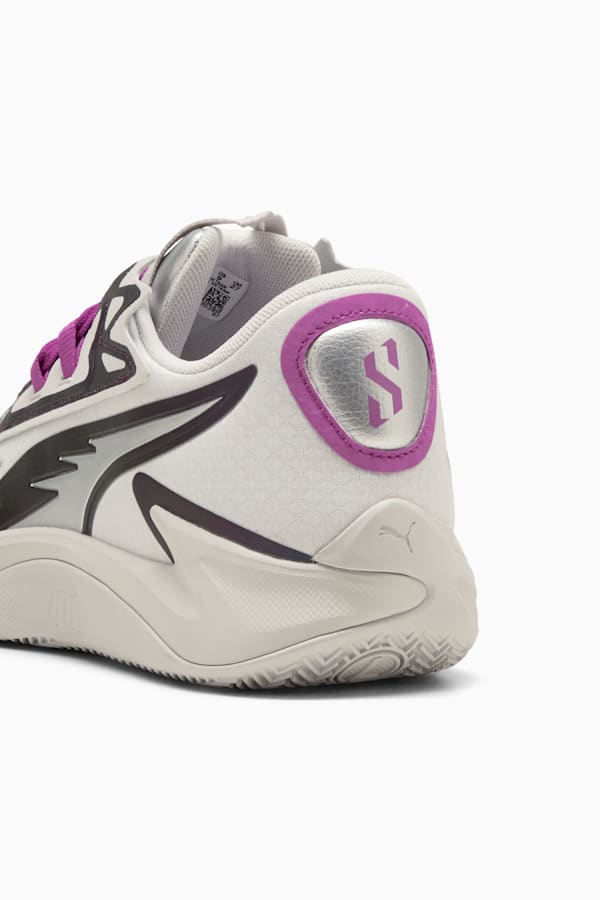 Scoot Zeros II Sterling Basketball Shoes Unisex, Feather Gray-Wild Berry, extralarge-GBR