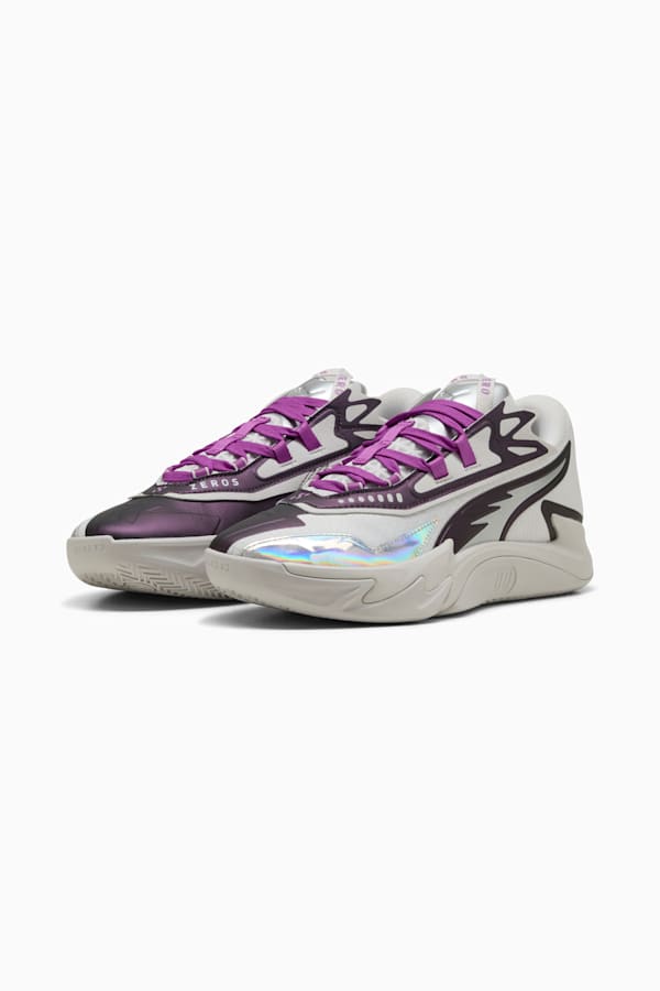 Scoot Zeros II Sterling Basketball Shoes Unisex, Feather Gray-Wild Berry, extralarge-GBR