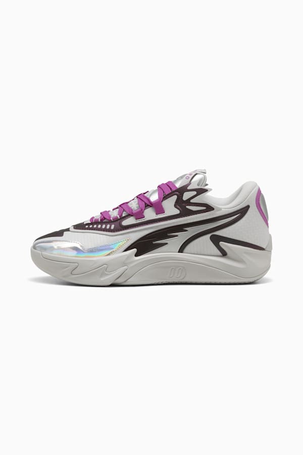 Scoot Zeros II Sterling Basketball Shoes Unisex, Feather Gray-Wild Berry, extralarge-GBR