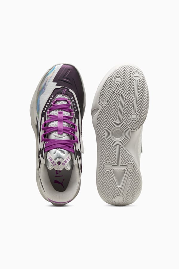 Scoot Zeros II Sterling Basketball Shoes Unisex, Feather Gray-Wild Berry, extralarge-GBR