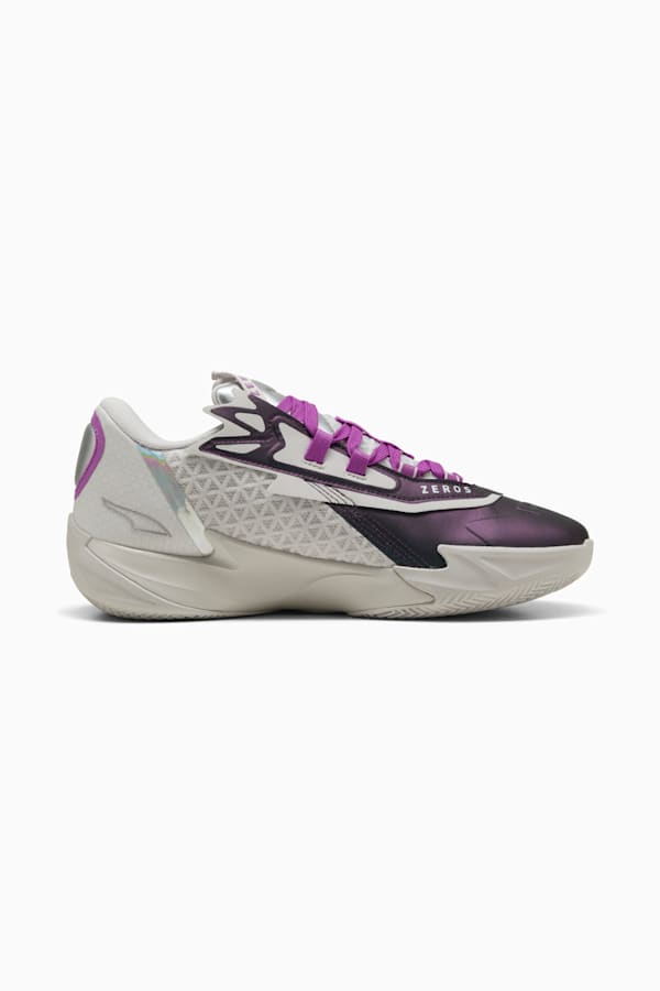 Scoot Zeros II Sterling Basketball Shoes Unisex, Feather Gray-Wild Berry, extralarge-GBR