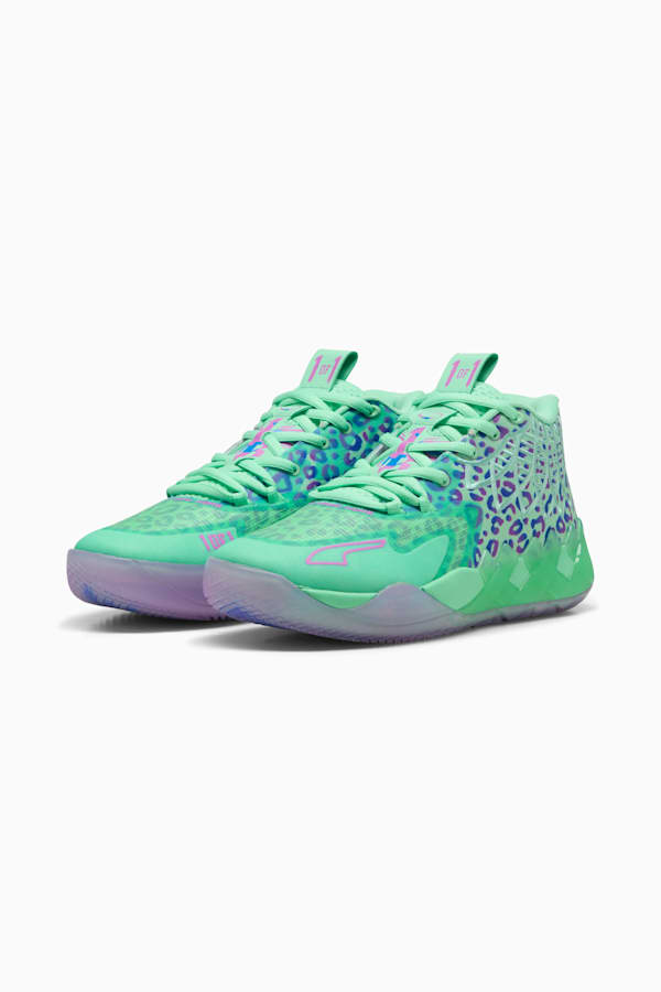 MB.01 Alien Safari Basketball Shoes Unisex, Green Glimmer-Pure Magenta-Hyperlink Blue, extralarge