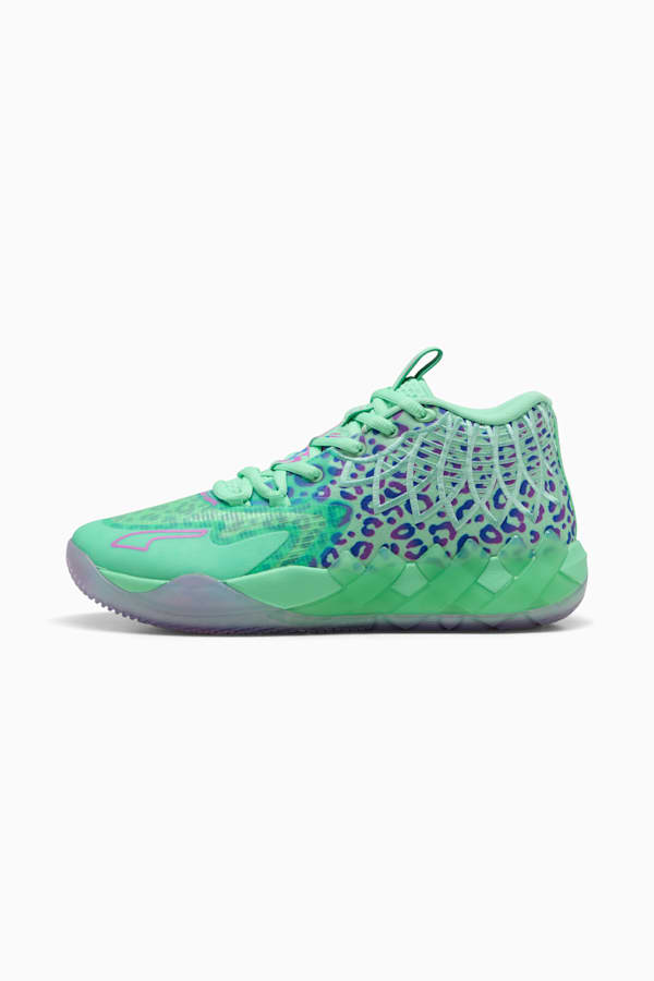 MB.01 Alien Safari Basketball Shoes Unisex, Green Glimmer-Pure Magenta-Hyperlink Blue, extralarge