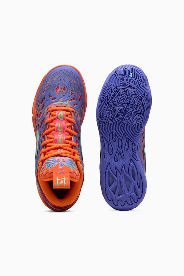 MB.04 Creativity Basketball Shoes Unisex, Dark Amethyst-Orange Glow-Poison Pink-Electric Peppermint, extralarge