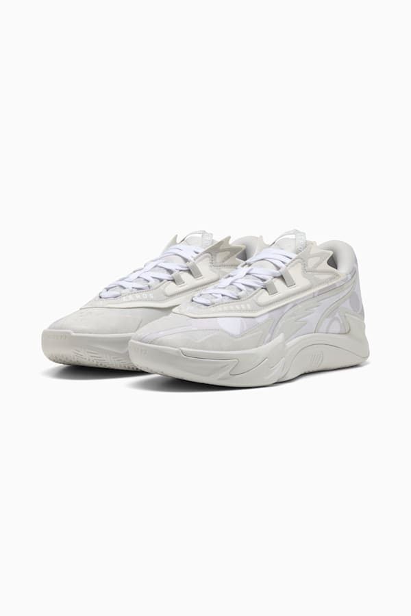 Scoot Zeros II Basketball Shoes Unisex, Glacial Gray-PUMA White, extralarge-GBR