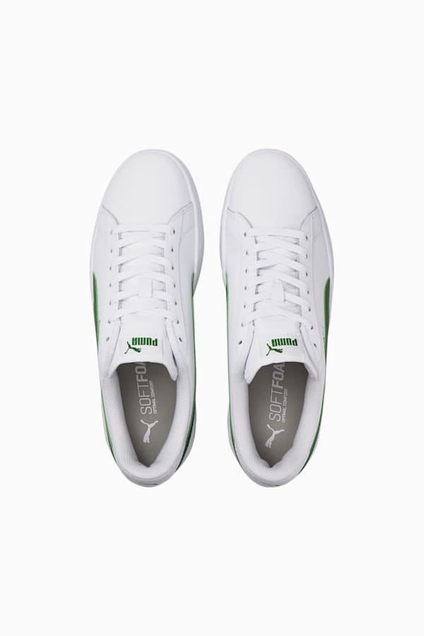 PUMA Smash V2 Sneaker, Puma White-Amazon Green, extralarge