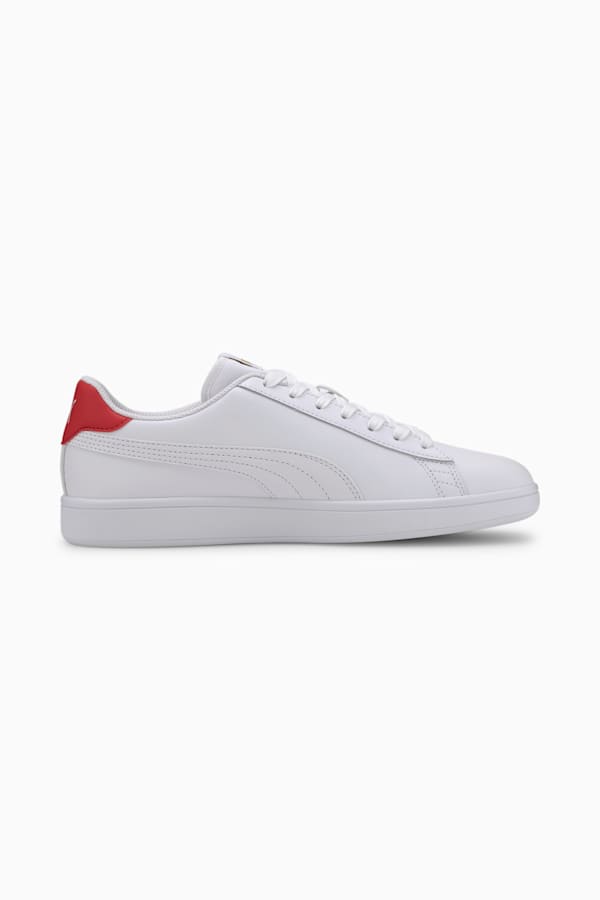 PUMA Smash V2 Sneaker, Puma White-High Risk Red-Puma Team Gold, extralarge