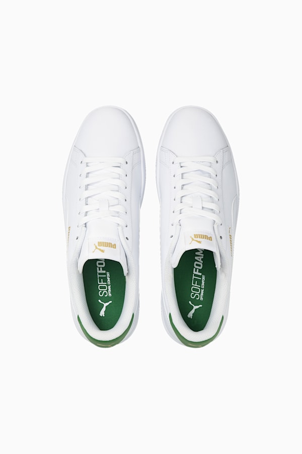 PUMA Smash V2 Sneaker, Puma White-Puma White-Amazon Green-Puma Team Gold, extralarge