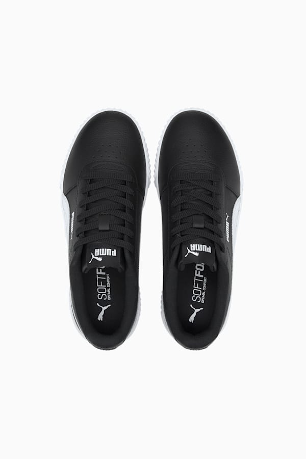 Carina Leather Women's Trainers, Puma Black-Puma White-Puma White, extralarge