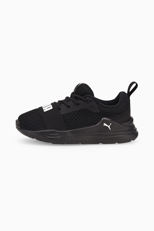 Wired Run Babies' Trainers, Puma Black-Puma White, extralarge